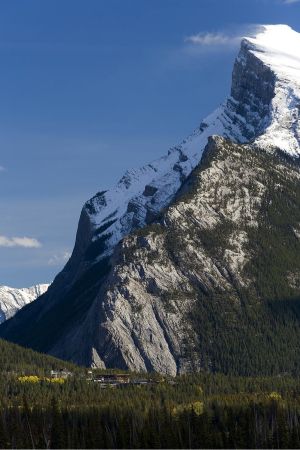 Banff Center under Rundle Mountain