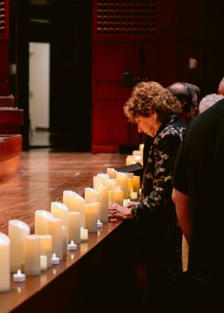 candles on the stage, Davies Symphony Hall