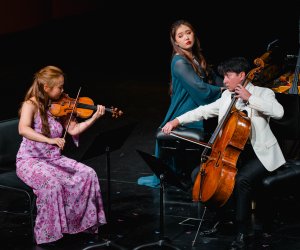 Pianist Chelsea Wang, violinist Stella Chen, and cellist David Requiro | Credit: Harrison Truong