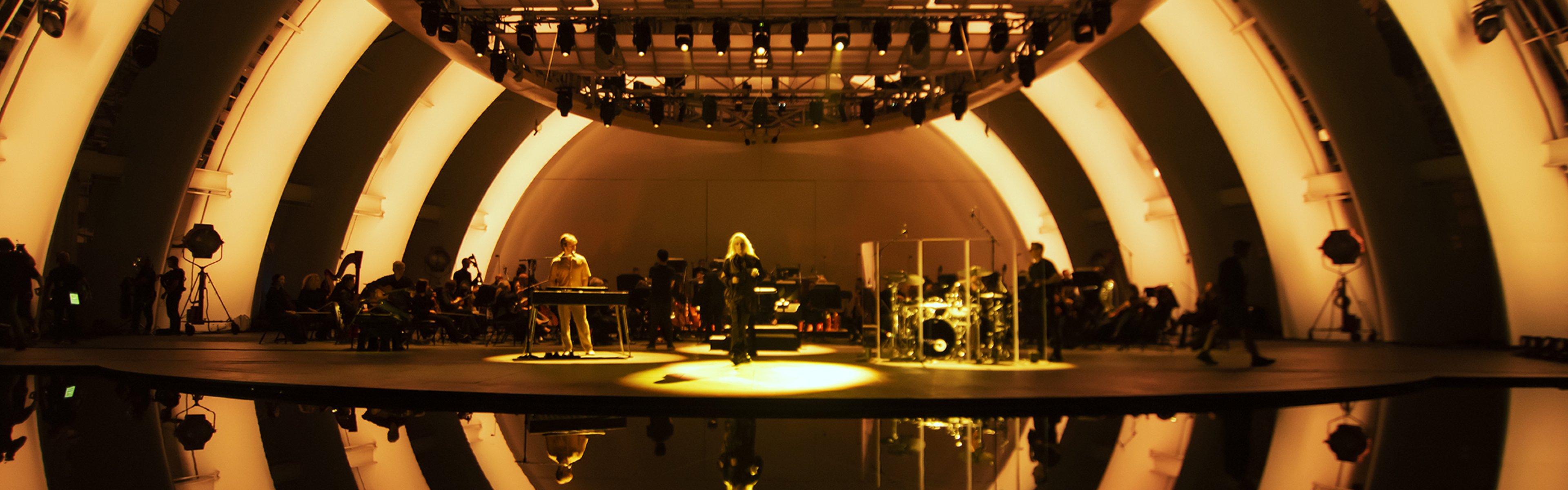 A shot from Billie Eilish’s concert film with the LA Phil, Happier Than Ever: A Love Letter to Los Angeles