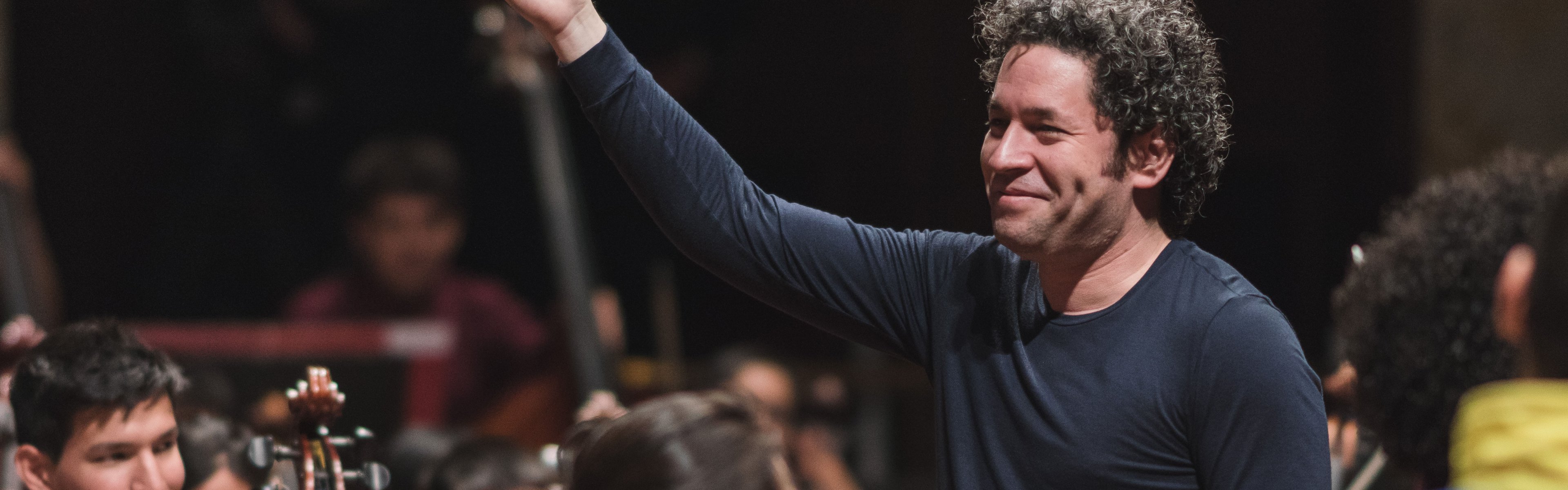 Gustavo Dudamel with El Sistema musicians