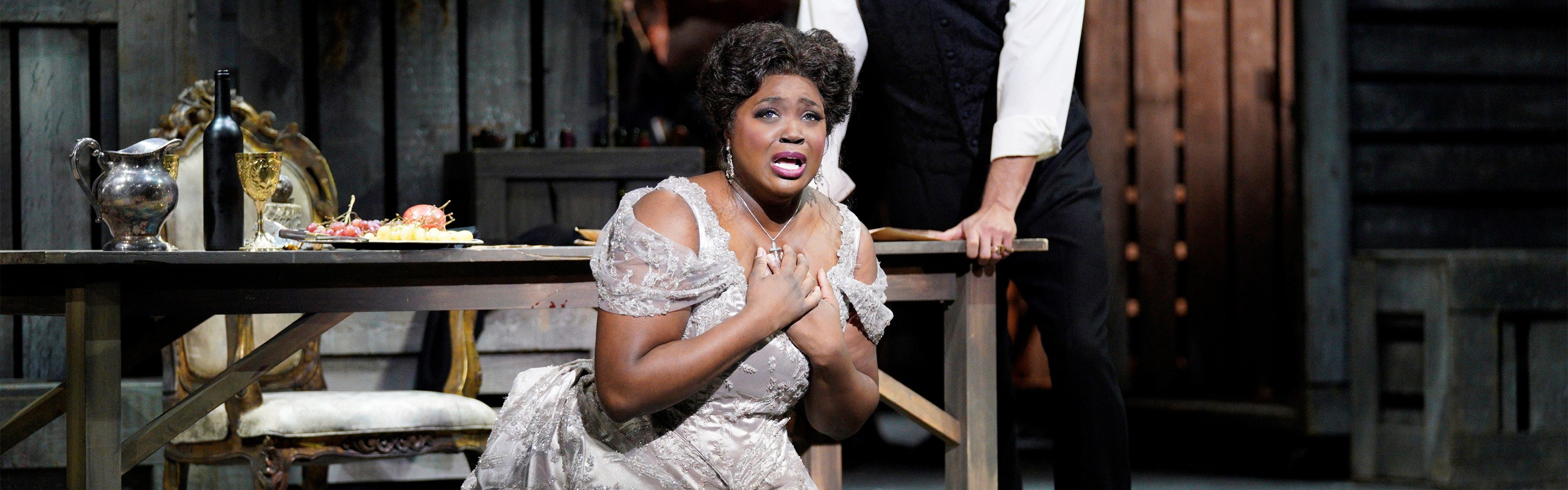 Angel Blue as Tosca and Ryan McKinny as Scarpia