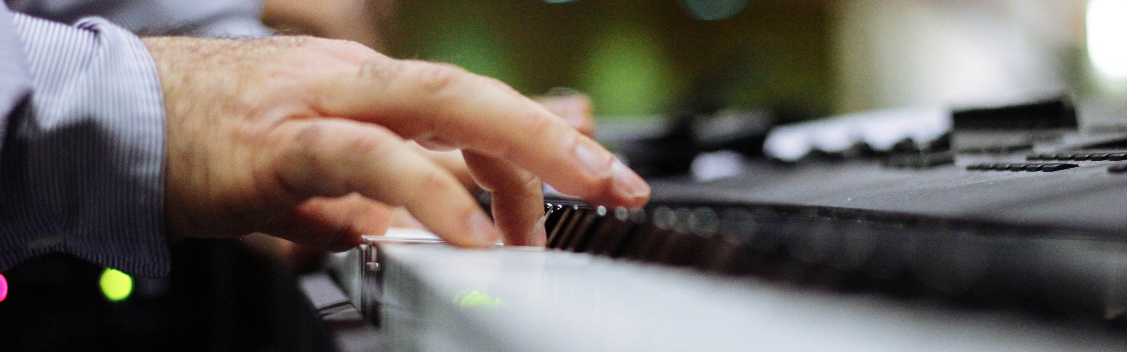 Fingers on piano