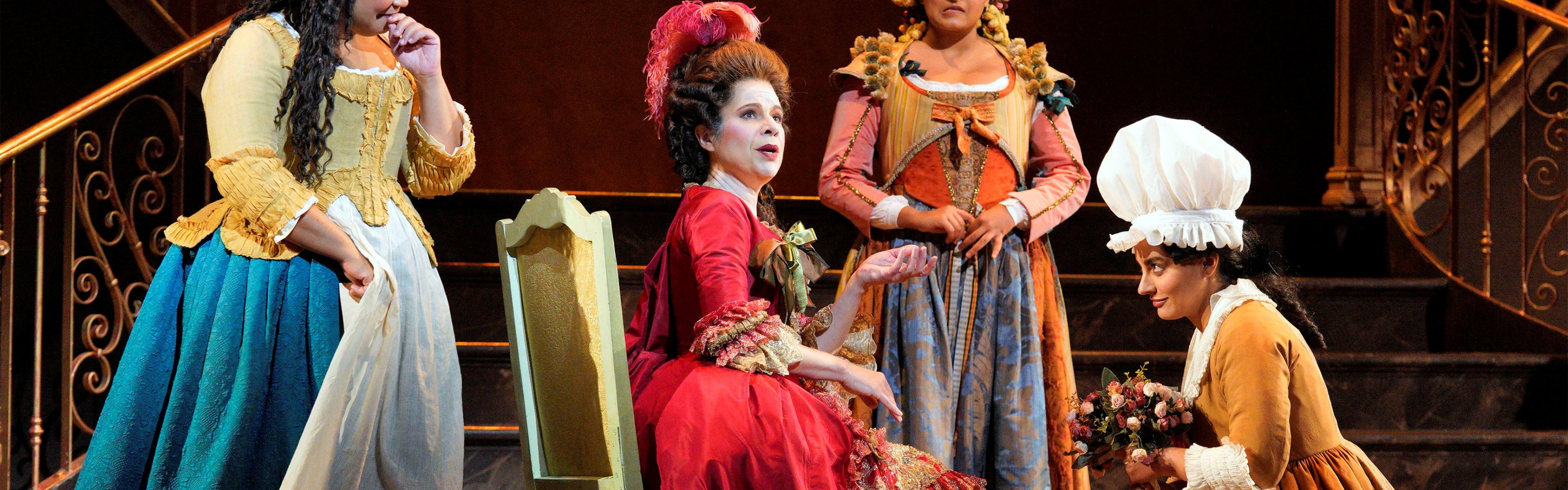Janai Brugger as Susanna, Ana María Martínez as the Countess, Deepa Johnny as Barbarina, and Rihab Chaieb as Cherubino