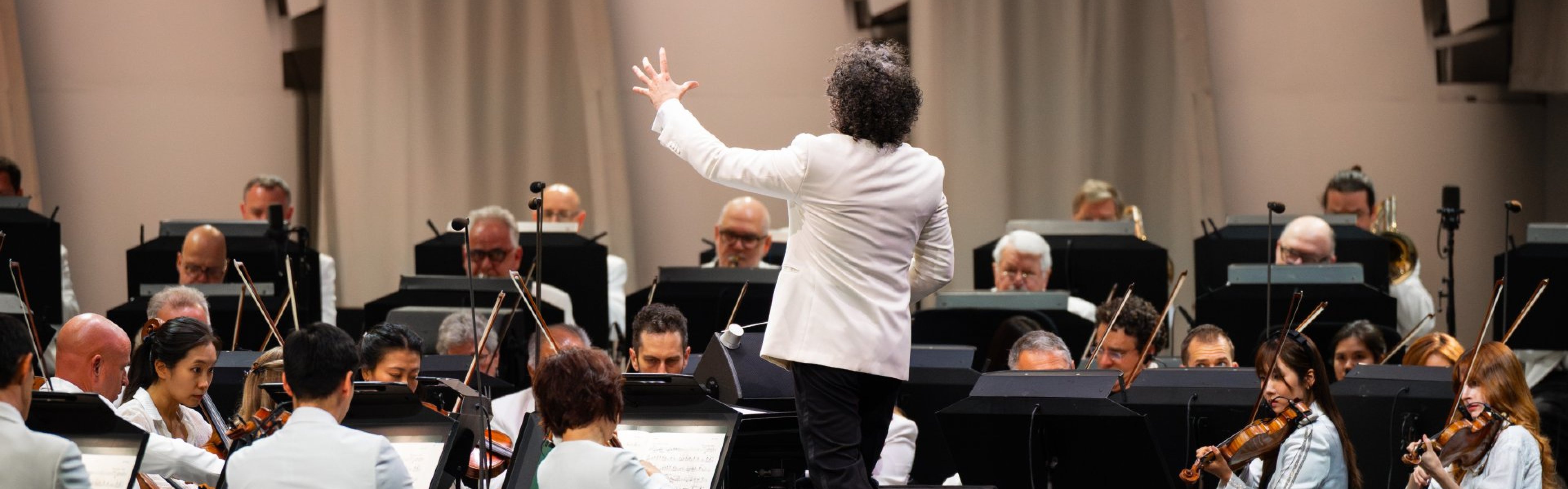 Gustavo Dudamel conducts at Hollywood Bowl