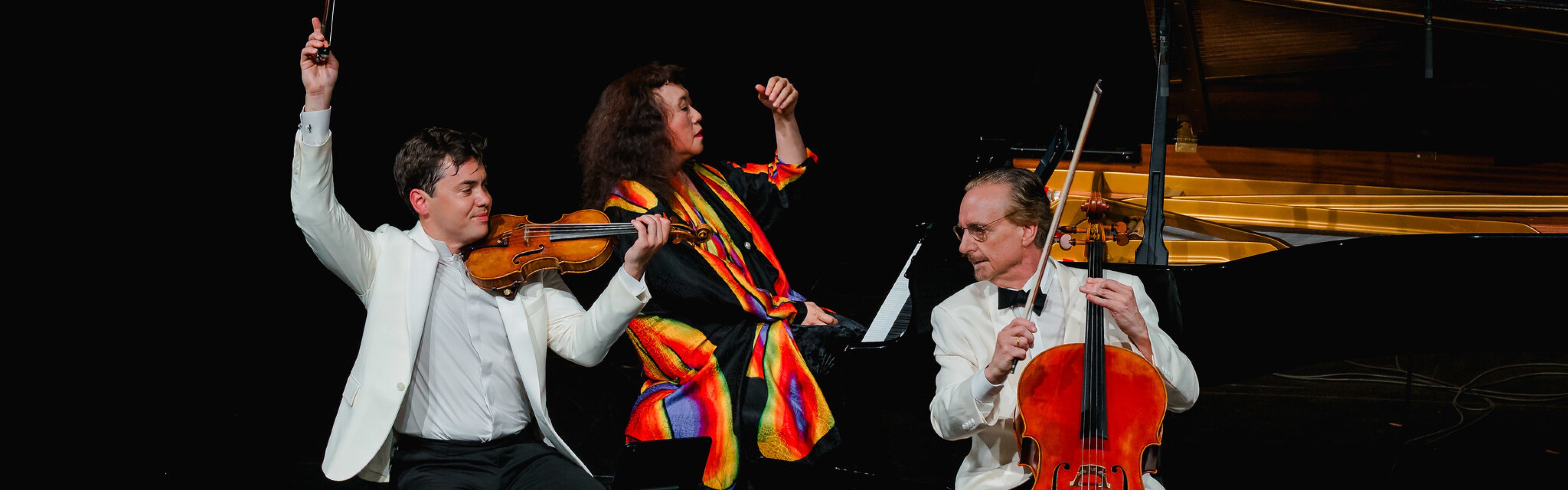 From left - Benjamin Beilman, Wu Han and David Finckel | Credit: Harrison Truong