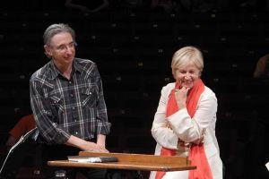 Mahler's granddaughter, Marina Mahler, addresses the SF Symphony with MTT