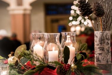 photo of candles at church