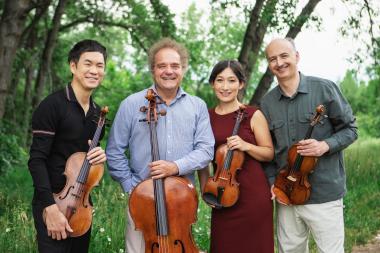 The Takács Quartet performs with pianist Steven Hough on Sunday, February 20, 2022. Pictured: the Takács Quartet (credit: Amanda Tipton)