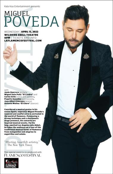 Miguel Poveda Superstar Flamenco Singer in Concert, First Time in Los Angeles