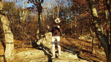 Christopher Luna-Mega making field recordings