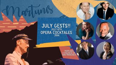 Colorful shapes/objects with photos of the performers and the dates!