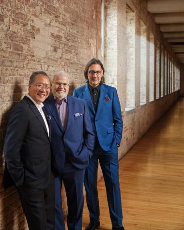 Emanuel Ax, Leonidas Kavakos, and Yo-Yo Ma perform Wednesday, January 25, 2023 in Zellerbach Hall. (credit: Nigel Parry)