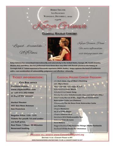 Flyer for the concert