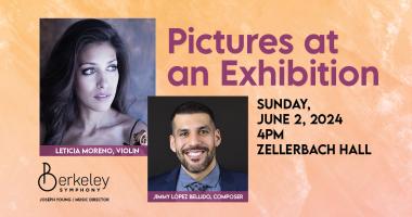 Join Music Director Joseph Young, guest artist Leticia Moreno, and the Berkeley Symphony Orchestra for our final concert of the Season, "Pictures at an Exhibition," on Sunday, June 2, 2024 at 4 p.m. at Zellerbach Hall.