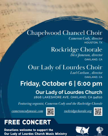Free Choral Concert at Our Lady of Lourdes Church, Oakland