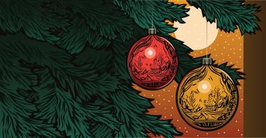 Christmas tree with ornaments.