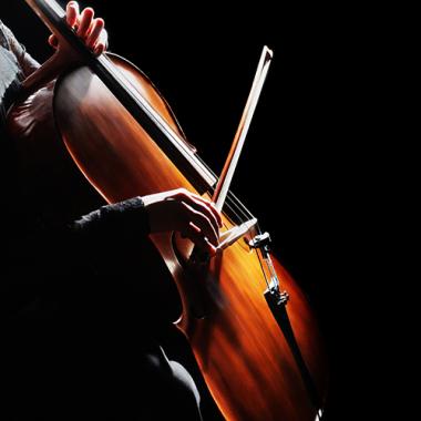 photo of musician holding cello