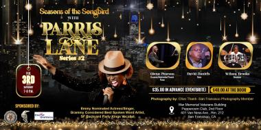 flyer for Parris Lane Seasons of the Songbird Feb 3