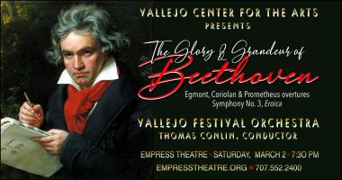The Glory & Grandeur of Beethoven features the great composer's most heroic orchestral music. The Egmont, Coriolan, and Prometheus overtures set the stage for his monumental Symphony No. 3, Eroica. Thomas Conlin conducts the Vallejo Festival Orchestra at the historic, acoustically-perfect Empress Theatre in Vallejo, California.