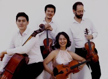 elegraph Quartet: Left to right: Jeremiah Shaw, cello; Eric Chin, violin; Pei-Ling Lin, viola; and Joseph Maile, violin.