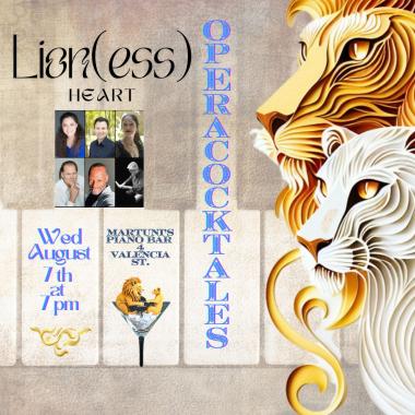 Piano key background in light sepia shades with info about the event and 2 elegant papercut lions and small pics of the performers.
