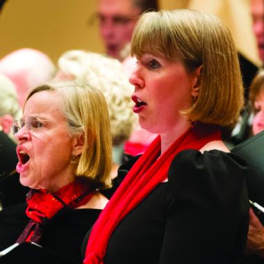 photo closeup of choral singers
