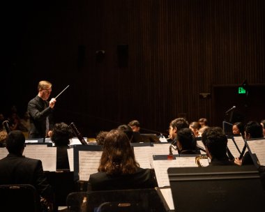 Matthew Sadowski conducts the UC Berkeley Wind Ensemble