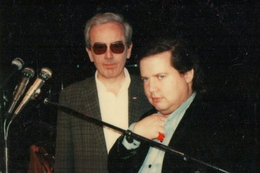 Robert Ashley and "Blue" Gene Tyranny. Photo by John Sanborn.
