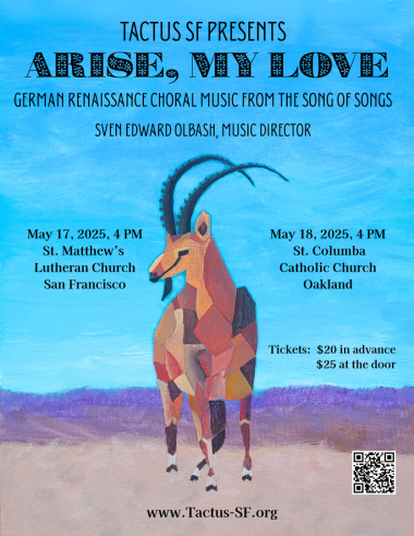 A poster featuring an ibex in a desert landscape.
