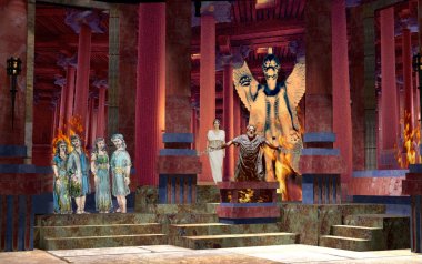 Temple scene in Samson et Dalila - Design by Peter Crompton