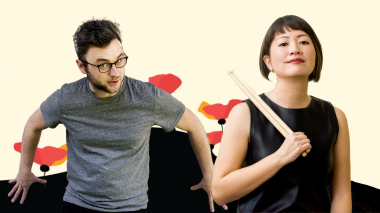 Samuel Adams and Haruka Fujii (holding drumsticks)