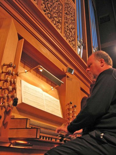 John Karl Hirten at the pipe organ