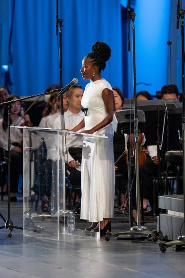 Amanda Gorman with the LA Phil | Credit: Elizabeth Asher