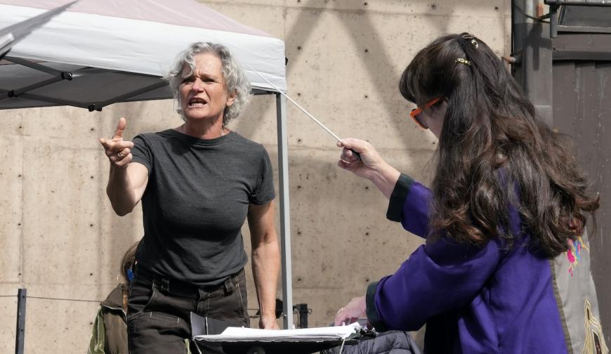 Mezzo-soprano Erin Neff in "The Glass Cage," conducted by Mary Chun