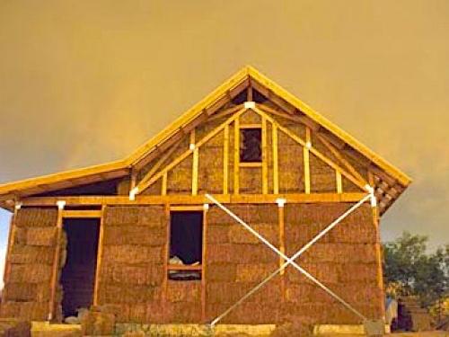 Straw-bale house