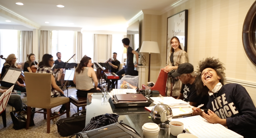 Shorter and esperanza spalding in rehearsal