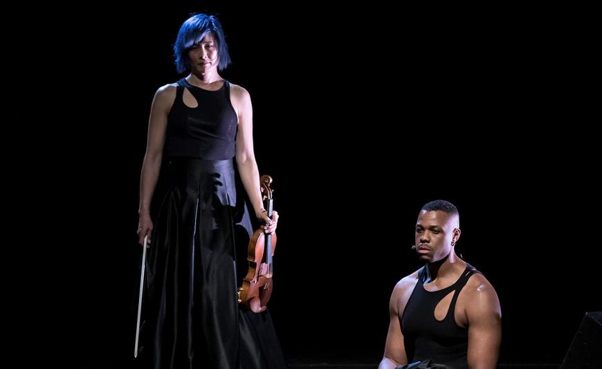 Jennifer Koh and Davóne Tines in Everything Rises