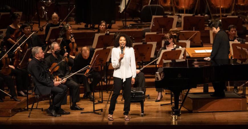 Composer Nokuthula Ngwenyama with the San Francisco Symphony