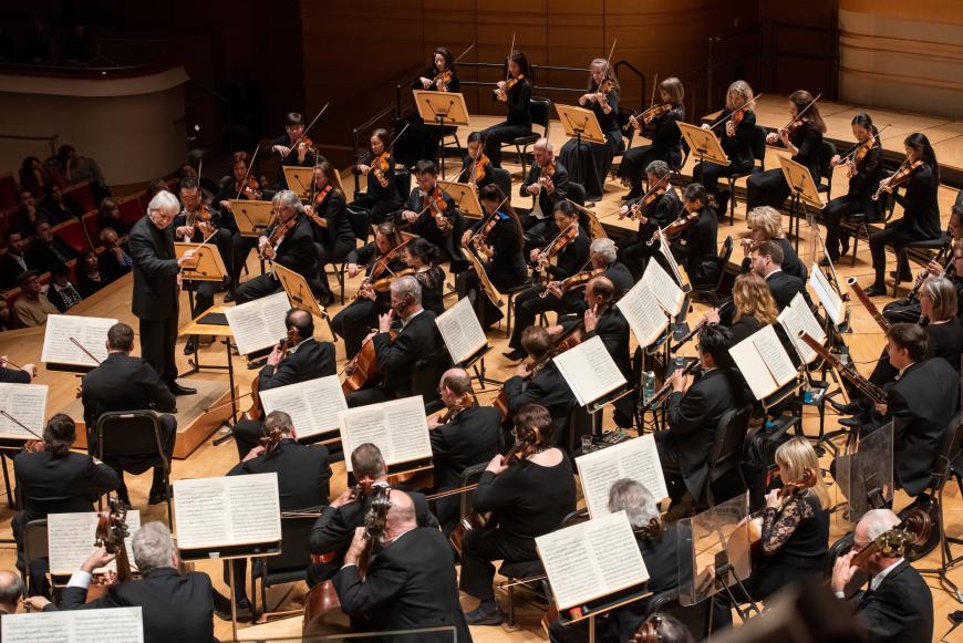 Carl St. Clair on the podium with Pacific Symphony