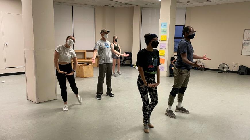 Dancers rehearse