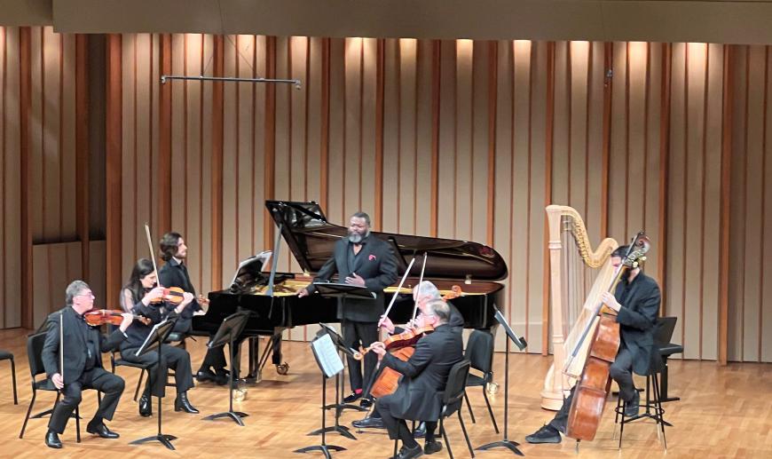 Russell Thomas and members of the LA Opera Orchestra