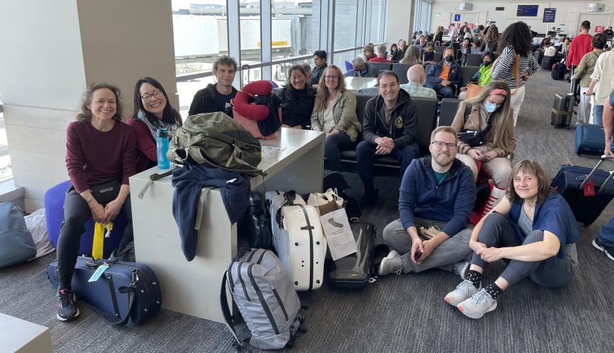 Musicians at airport