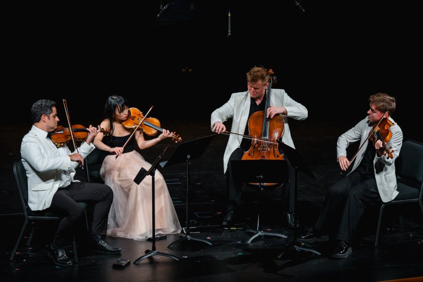 Violinists Jessica Lee and Arnaud Sussmann, violist Matthew Lipman, and cellist Jonathan Swensen | Credit: Harrison Truong