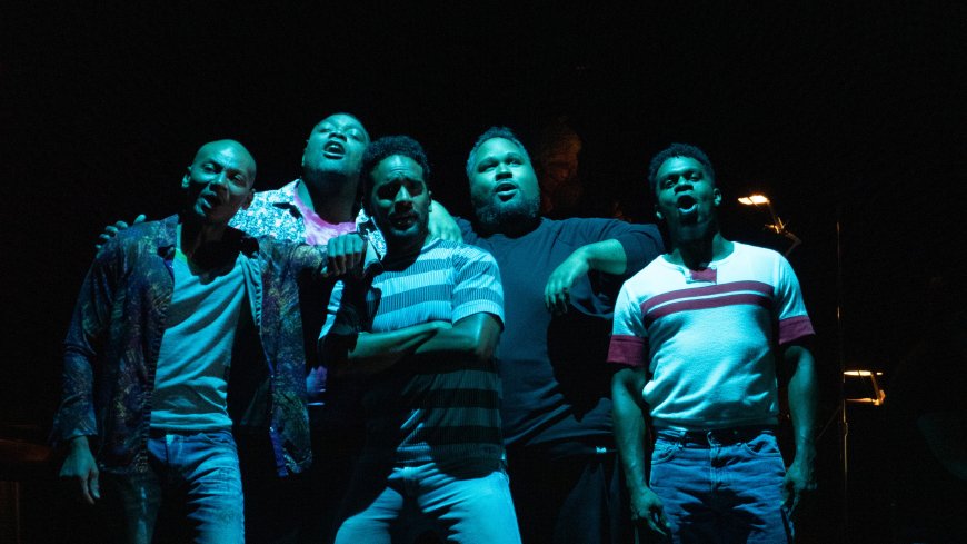 Left to right: Cedric Berry, Bernard Holcomb, Orson Van Gay, Ashley Faatoalia, William Powell III in The Central Park Five | Credit: JJ Geiger