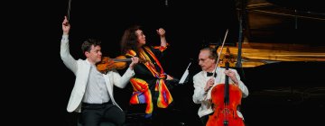 From left - Benjamin Beilman, Wu Han and David Finckel | Credit: Harrison Truong