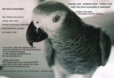 Wendy Reid's Ambient Bird - Live Oak 2024 with sfSOUND & Bird Ensemble at Live Oak Park, Berkeley Monday 9/23 - 6pm