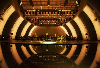 A shot from Billie Eilish’s concert film with the LA Phil, Happier Than Ever: A Love Letter to Los Angeles