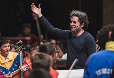 Gustavo Dudamel with El Sistema musicians
