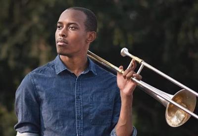 Man holding trombone